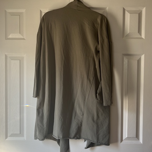 Zara Trafaluc Sweater Open Front Green Size S Waterfall Drape Front - Picture 3 of 5